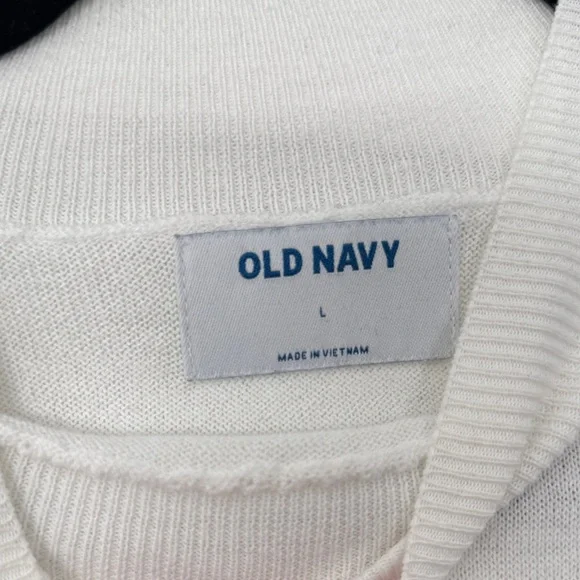 Old Navy White and Black Striped Sweater - Picture 2 of 3
